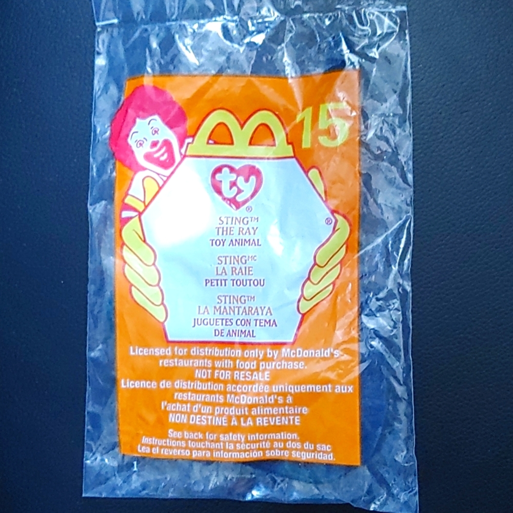 2000 Ty Mcdonald's Happy Meal - Sting the Ray toy animal